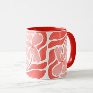 Caneca de Tangerina Pintada à Mão com Desenho Arte