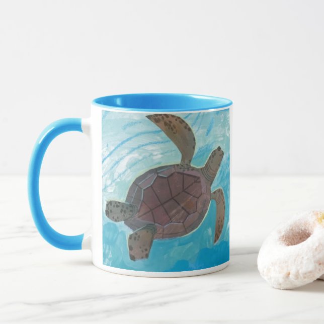 Caneca de Tartaruga Marinha Pacífico (Com Donut)