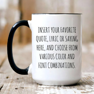 Caneca de Texto Personalizado com Suas Palavras, C