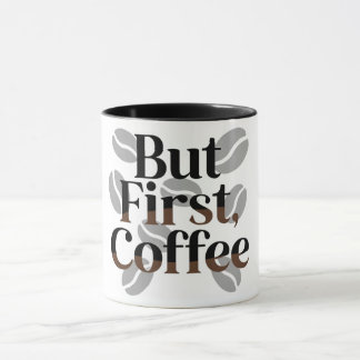 Caneca de Tipografia Criativa "Mas Primeiro, Café"