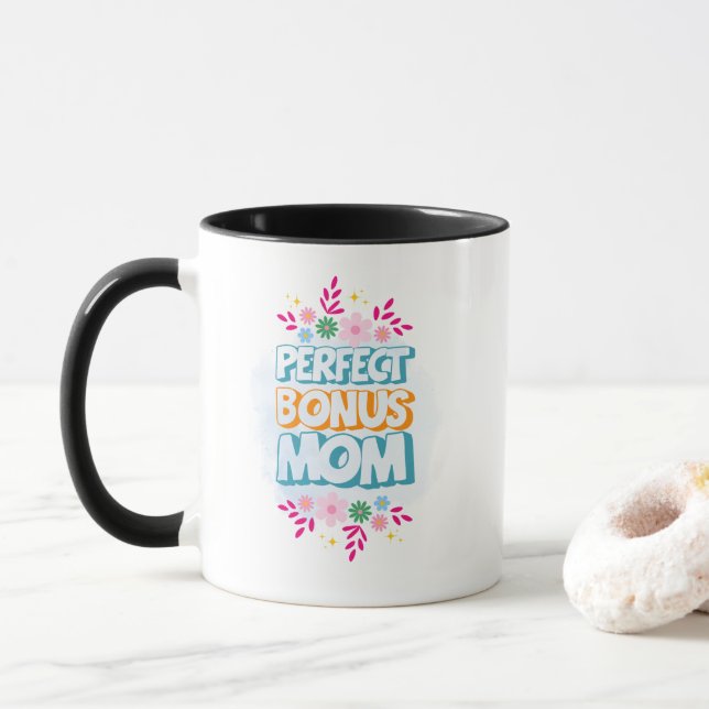 Caneca de Tipografia Moderna com Presente para Mãe (Com Donut)