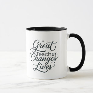 Caneca de Tipografia Uma Grande Mudança na Vida