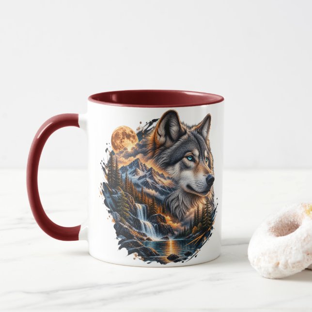 Caneca de Tom Tom Majestoso Lua Cheia | Dupla Face (Com Donut)