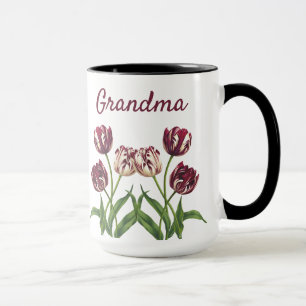 Caneca de Tulipas Marrons com Nome