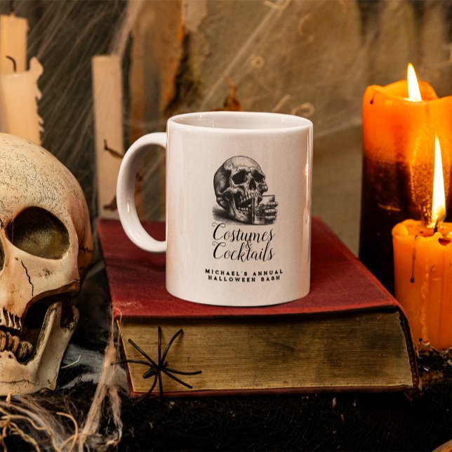 Caneca de uísque de crânio gótico para festa de Ha (Criador carregado)