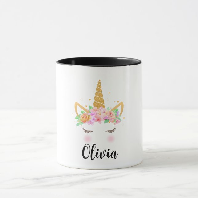 Caneca de unicórnio personalizada, crianças presen (Centro)