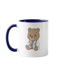 Caneca de urso fofo para seu futuro médico 