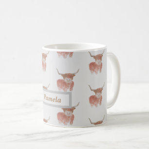 caneca de vaca em cinza