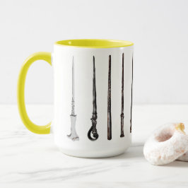 Caneca de Varinha de Feiticeiro em Amarelo