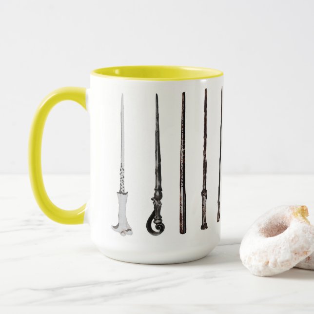 Caneca de Varinha de Feiticeiro em Amarelo (Com Donut)