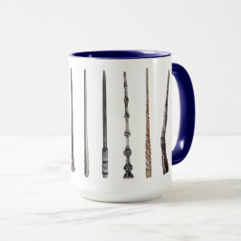 Caneca de Varinha de Feiticeiro em Azul