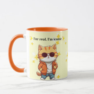 Caneca De Verdade, Sou Icônico | Citação Divertida de Gat