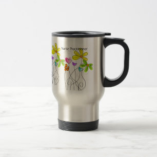 Caneca de viagem 2 florais do médico da enfermeir