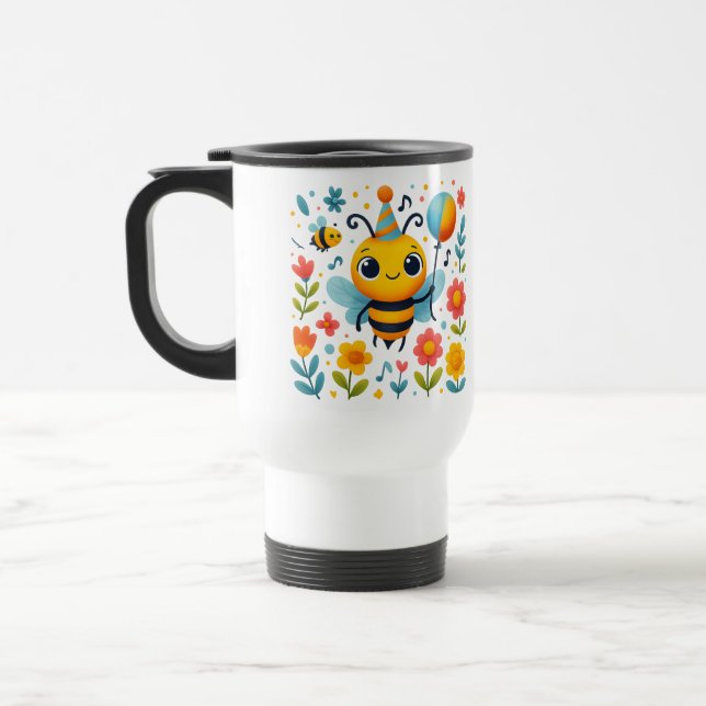 Caneca de Viagem Abelha Festa Alegre (Esquerda)
