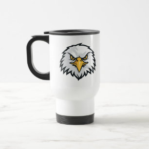 Caneca de Viagem Águia Cabeça Pop Art Azul Ousada