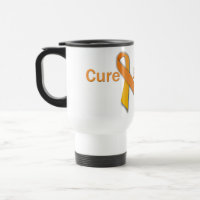 Caneca de viagem alaranjada da fita da leucemia da