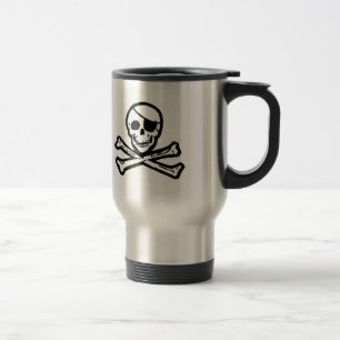 Caneca de viagem alegre do Grog do pirata de Roger