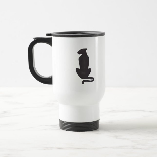 Caneca de viagem ao trabalho de Silhouette de Gato (Esquerda)