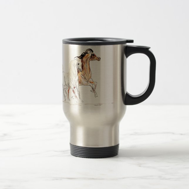 Caneca de viagem árabe dos cavalos (Direita)