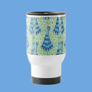 Caneca de viagem Art Nouveau Peacocks