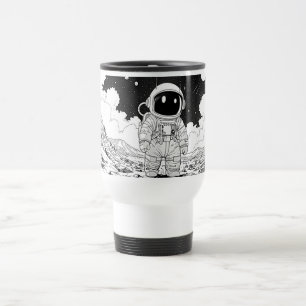 Caneca de Viagem Astronauta, Arte Cômica Cósmica