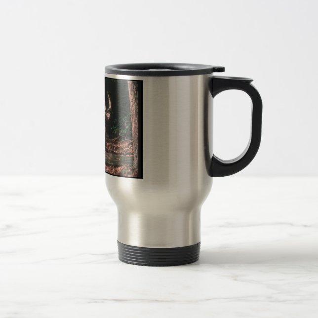 Caneca de viagem atada branco dos cervos (Direita)