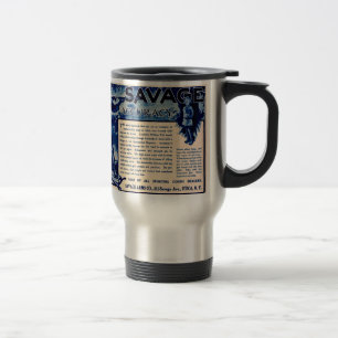 Caneca de viagem azul do anúncio da arma das arma
