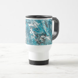 Caneca de viagem azul e Abstrato preto negros