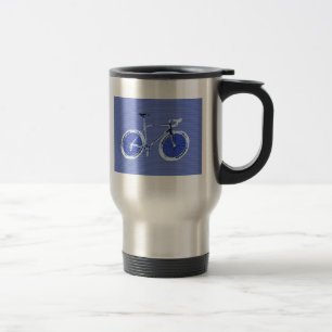 Caneca de viagem azul grande da bicicleta