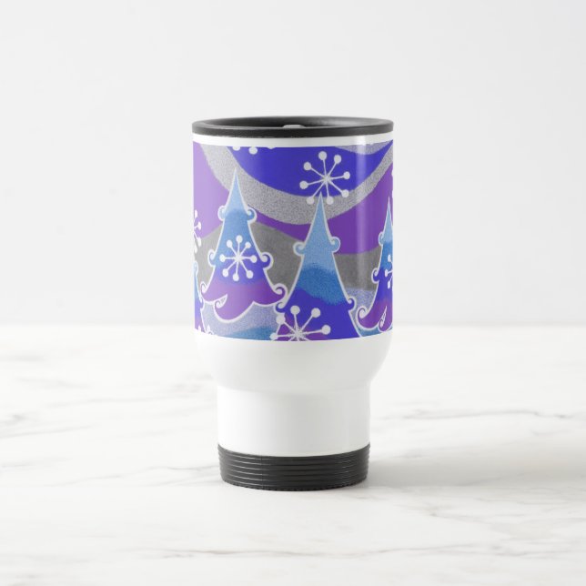 Caneca de viagem azul-laranja das árvores de inver (Centro)