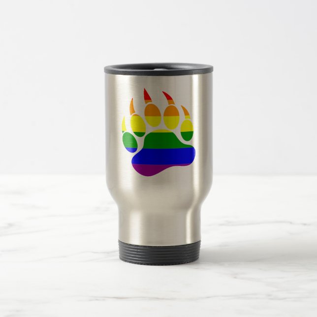 Caneca de Viagem - Bandeira Arco-íris Pata de Urso (Centro)