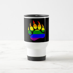 Caneca de Viagem - Bandeira Arco-íris Pata de Urso