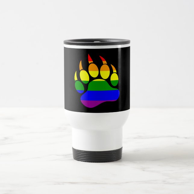 Caneca de Viagem - Bandeira Arco-íris Pata de Urso (Centro)