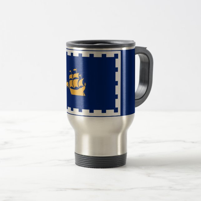 Caneca de Viagem Bandeira da Cidade de Quebec (Frente Esquerda)