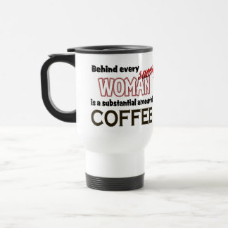 Caneca de viagem bem sucedida do café da mulher