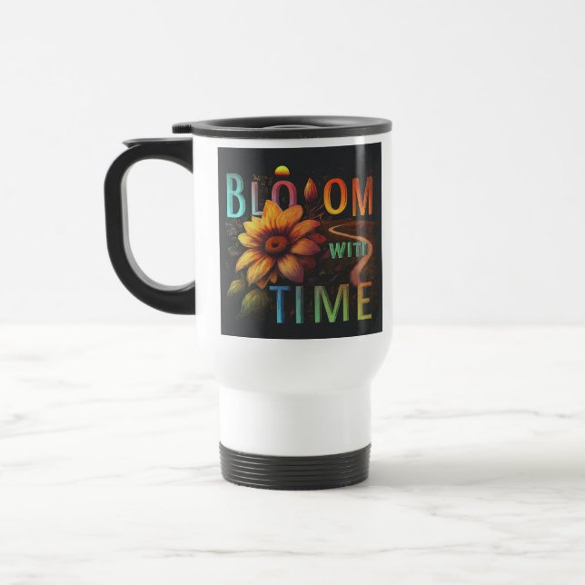 caneca de viagem "Bloom com Tempo" (Esquerda)