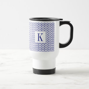 Caneca de Viagem BLUE LINE KNIT + Inicial 