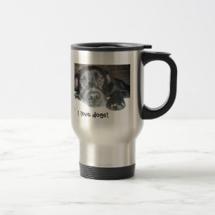 Caneca de viagem bonito do filhote de cachorro