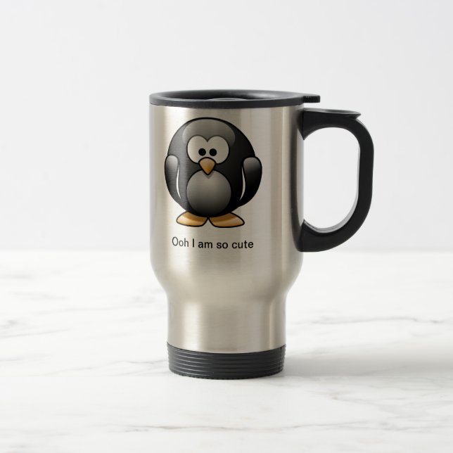 Caneca de viagem bonito do pinguim (Direita)