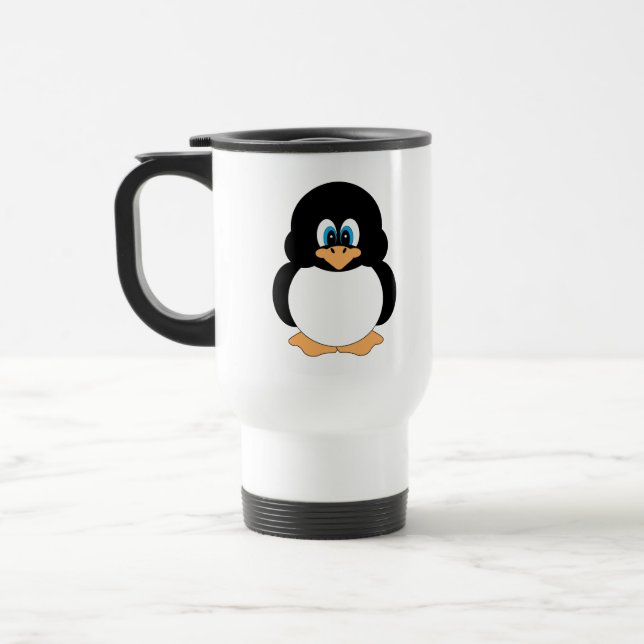 Caneca de viagem bonito do pinguim dos desenhos (Esquerda)
