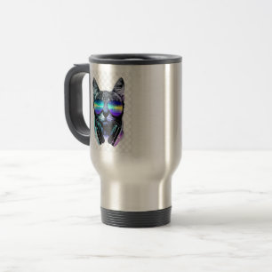 Caneca de Viagem Borboleta Geométrica Colorida – V