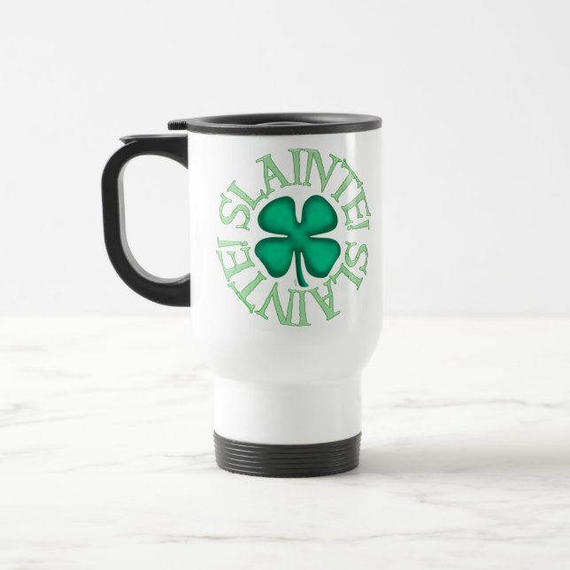 Caneca de viagem branca esmagada (Esquerda)