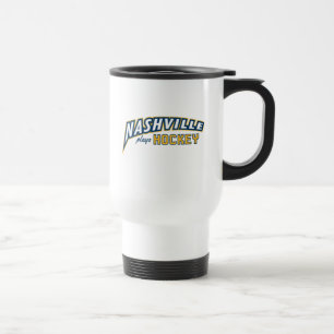Caneca de Viagem Branca Nashville Plays Hockey