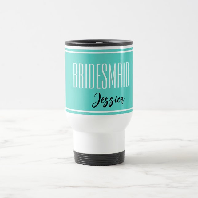 Caneca de viagem Bridesmaid de Nome Personalizado (Centro)