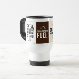 Caneca de Viagem Citação de Café Engraçada – Tipog