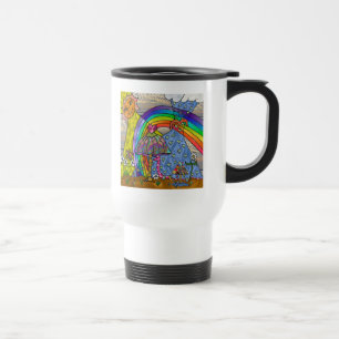 Caneca de Viagem Cogumelos Mágicos Psicodélicos do