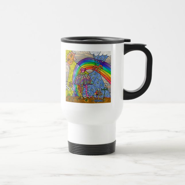 Caneca de Viagem Cogumelos Mágicos Psicodélicos do (Direita)
