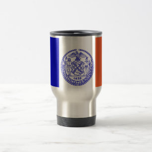 Caneca de viagem com a bandeira da Nova Iorque -
