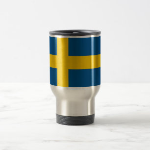 Caneca de viagem com a bandeira da suecia