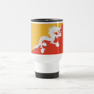 Caneca de viagem com a bandeira de Bhutan